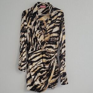Asymmetrical Zebra Print Dress